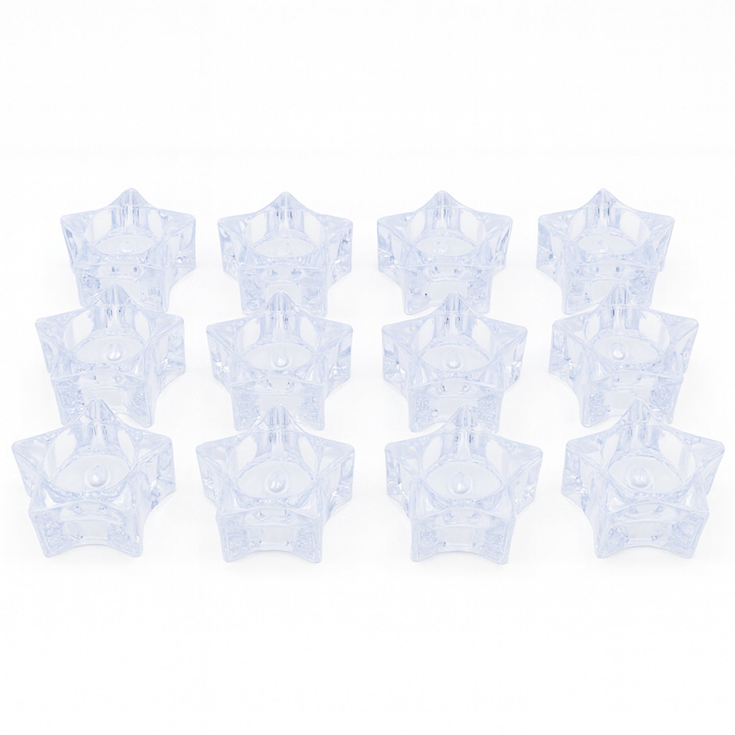 LED Crystal Effect Flameless Candles – Set of 12 Decorative Tealights