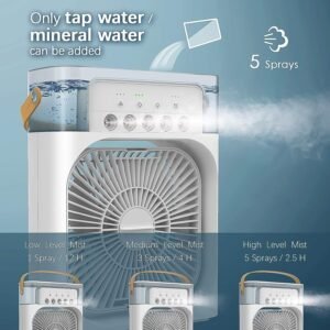 Portable Air Cooler Fan – Personal Cooling with 7-Color Light