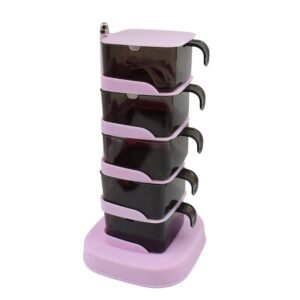 Rotating Spice Rack – 5-Section Vertical Organizer | Lunchie Bunchie