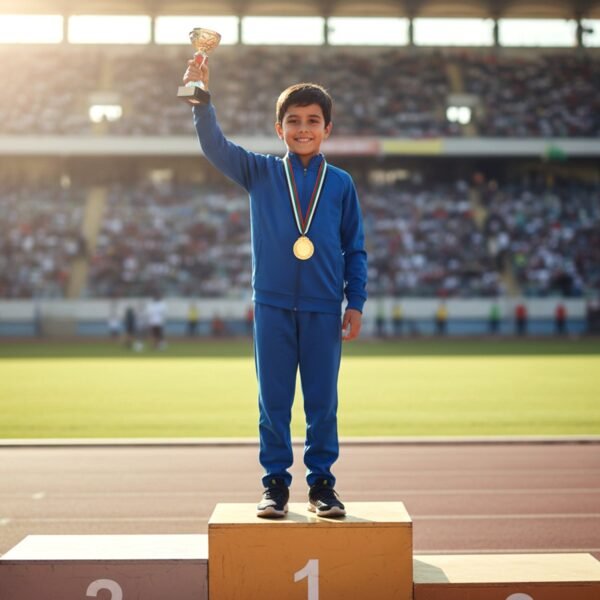 Gold Winner Medal with Tricolor Ribbon – Elegant Sports Award