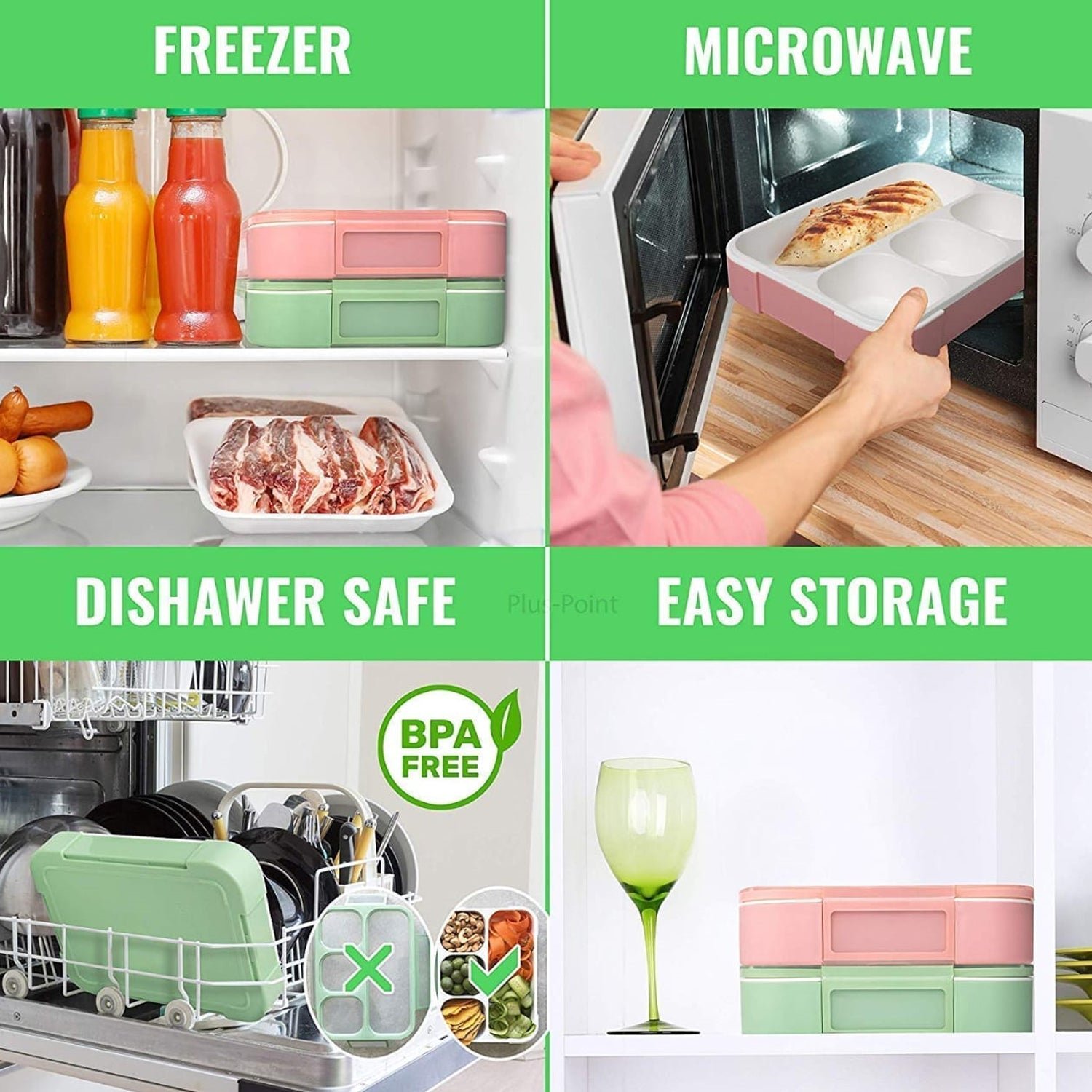 Leak-Proof Lunch Box 4 Compartments – Durable & BPA-Free | Lunchie Bunchie