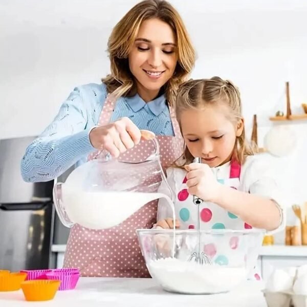 Stainless Steel Egg Whisk Hand Push Rotary Blender 27 cm