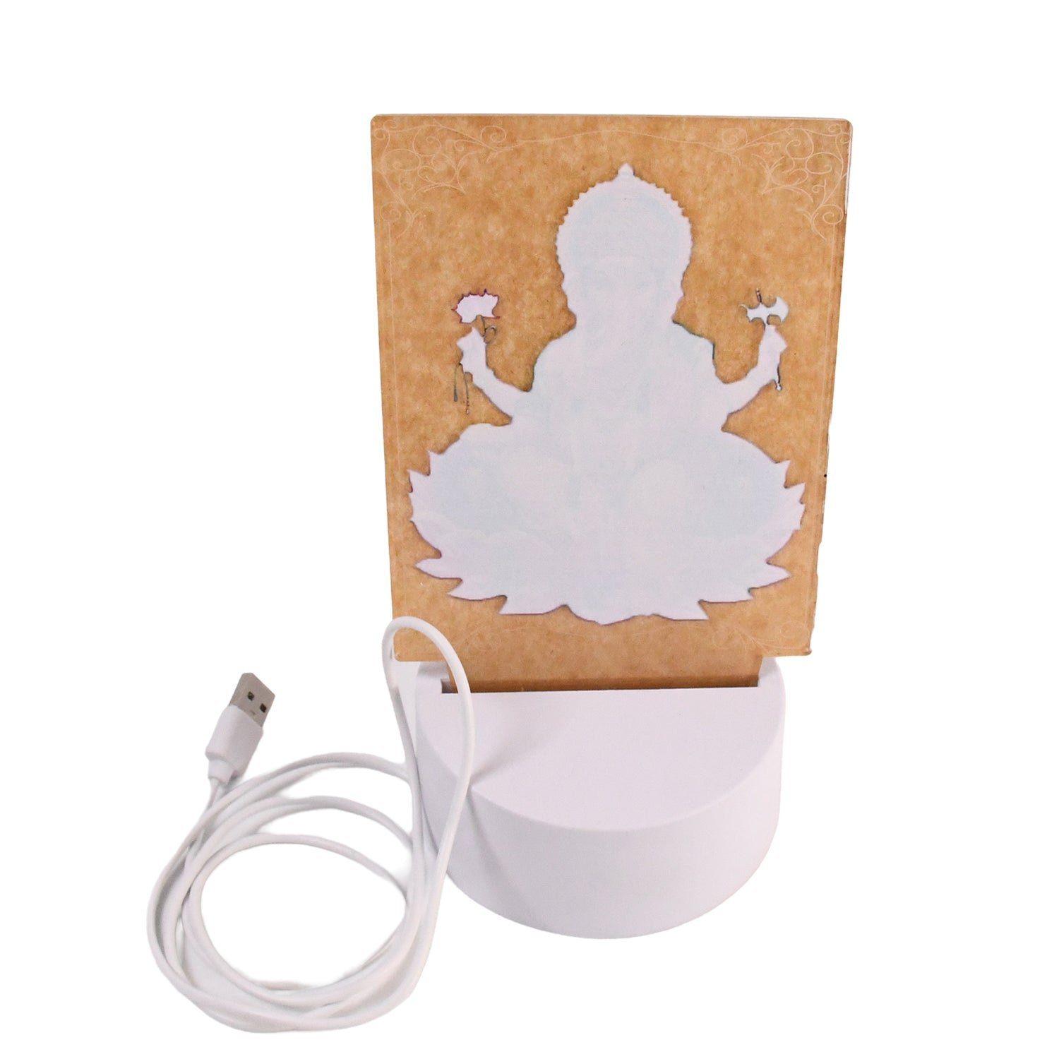 3D Lord Ganesh Frame – Soft White LED Night Light for Home Decor