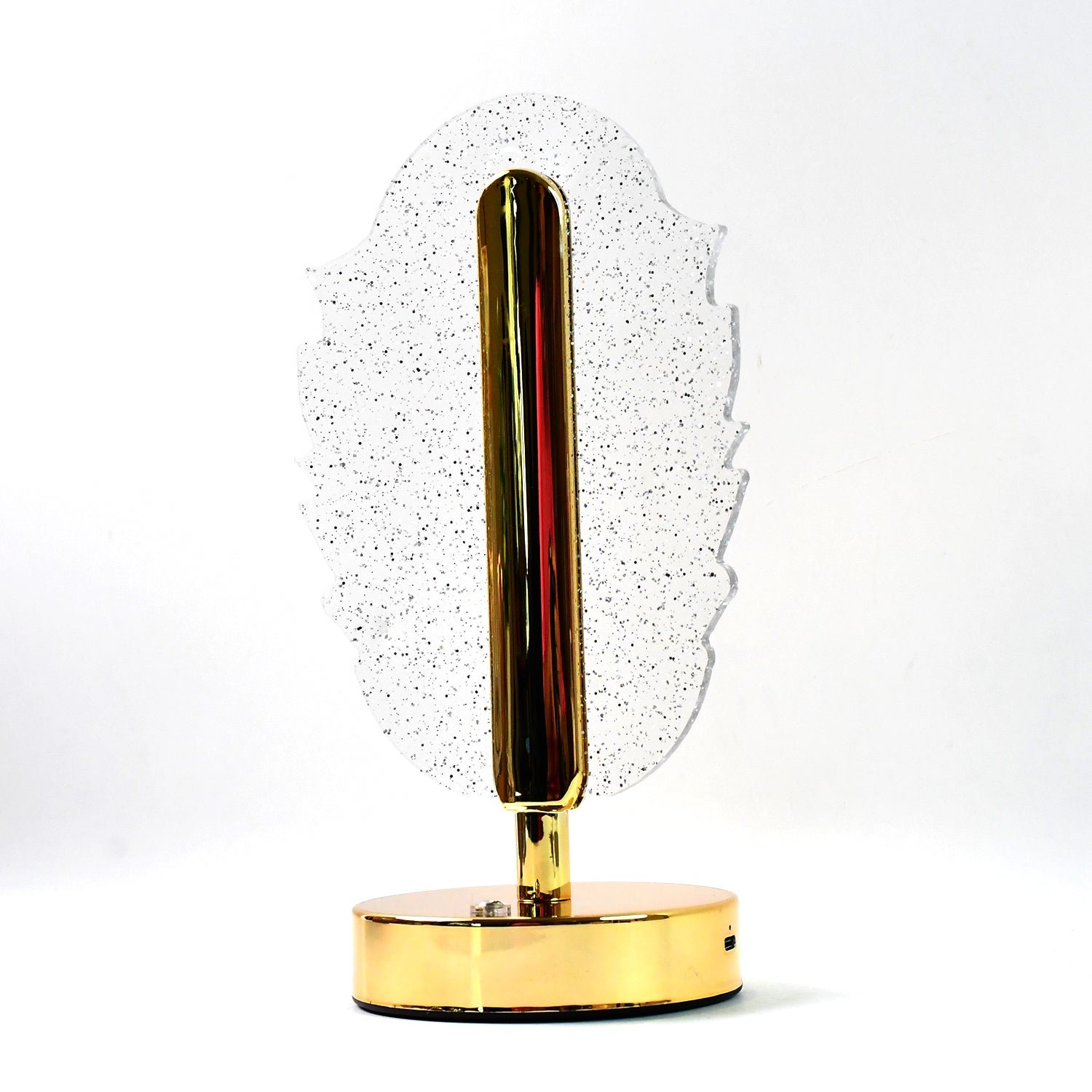 Feather Shape Crystal Table Lamp – Elegant USB Charging LED Light