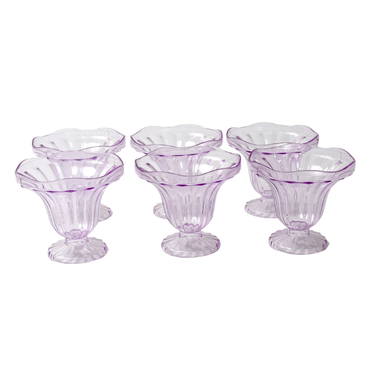 Plastic Ice Cream Bowls – Tulip Design, Set of 6 | Serve Stellar