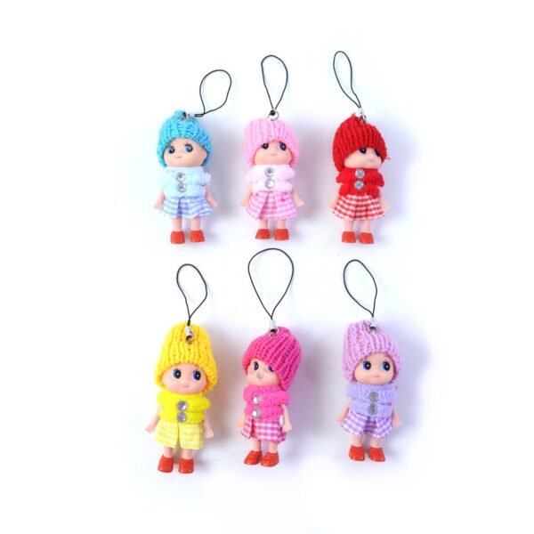 Mini Doll Hanging Keychain Set – 6 Cute Colorful Charms