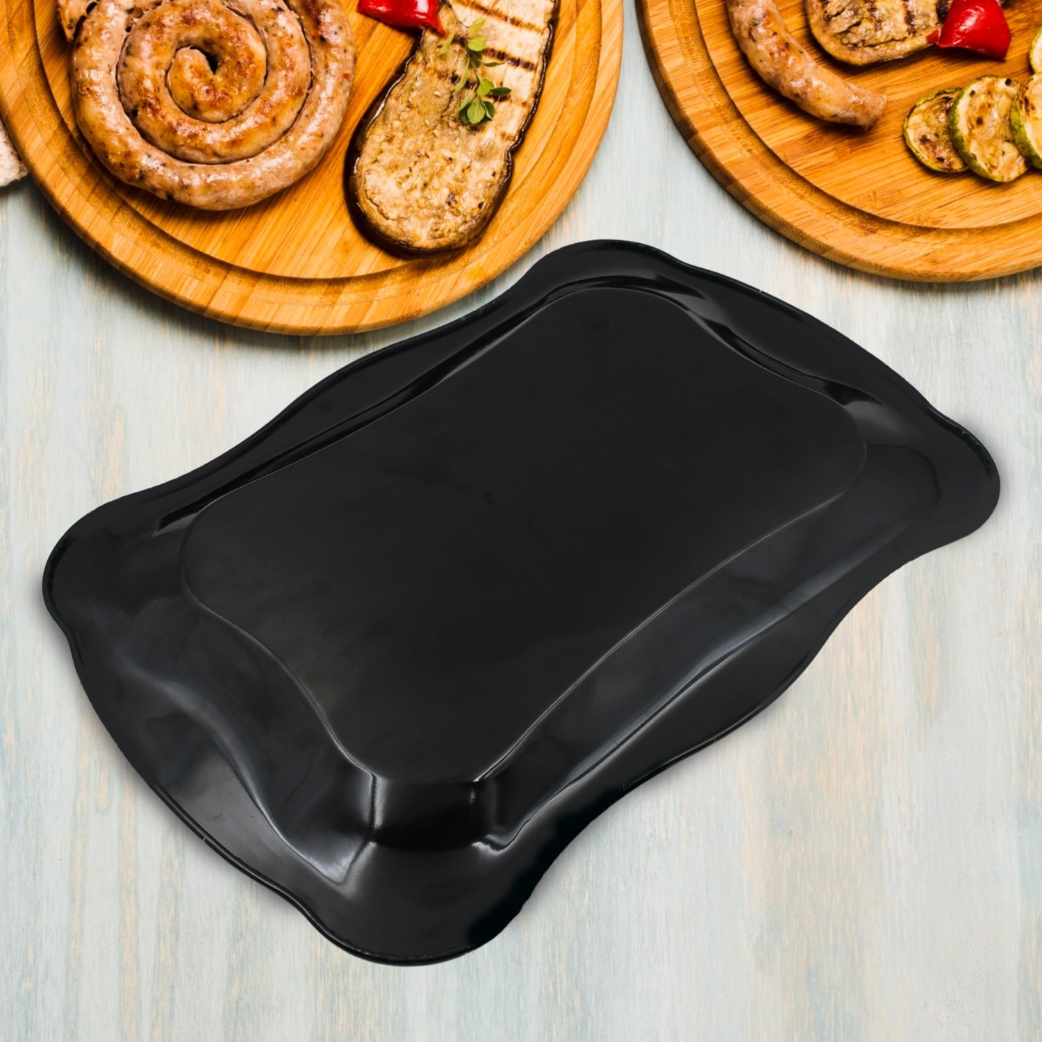 Stainless Steel Serving Tray – Floral Design, Durable | Tidy Table