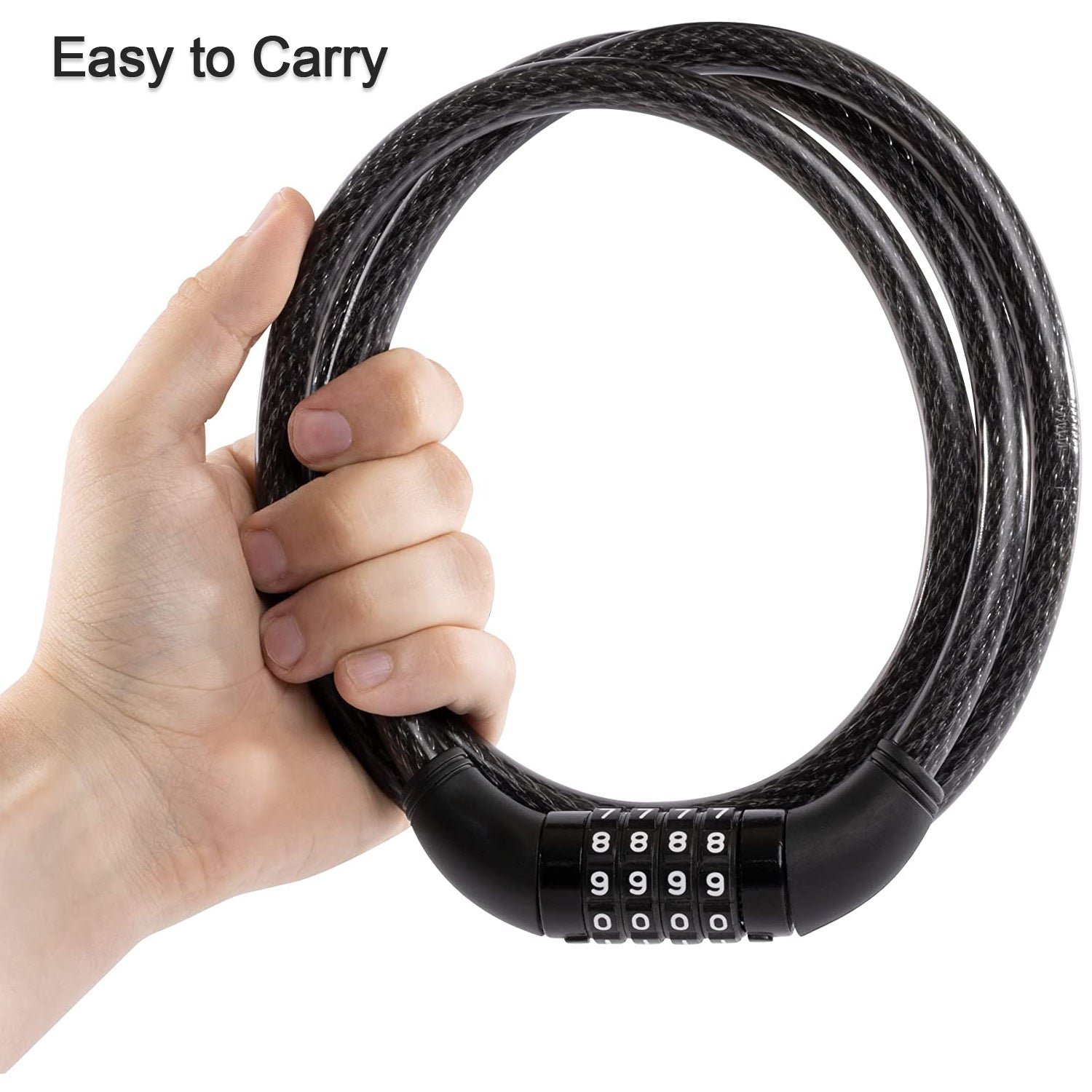 Bicycle Cable Lock – Heavy Duty 4-Dial Combination, Multi-Use | Safora