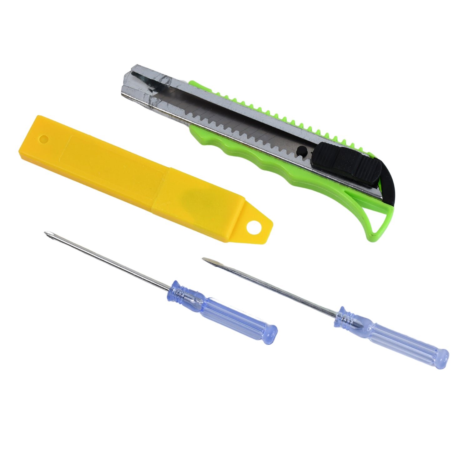 Heavy Duty Cutter Knife with 2 Screwdrivers - Safe & Durable Set
