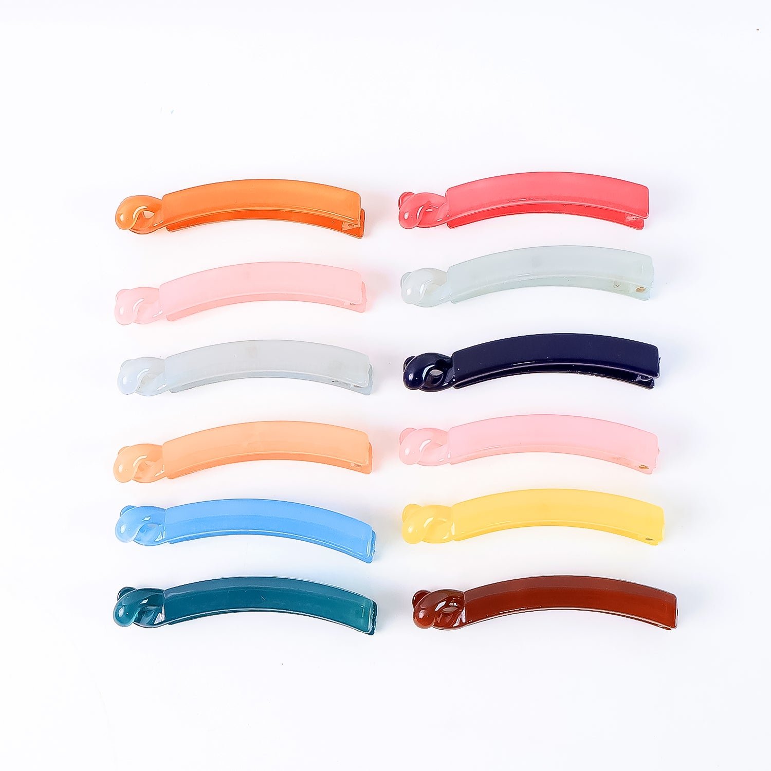 Banana Hair Clips Set – 12 Vibrant Multicolor Clips with Strong Grip