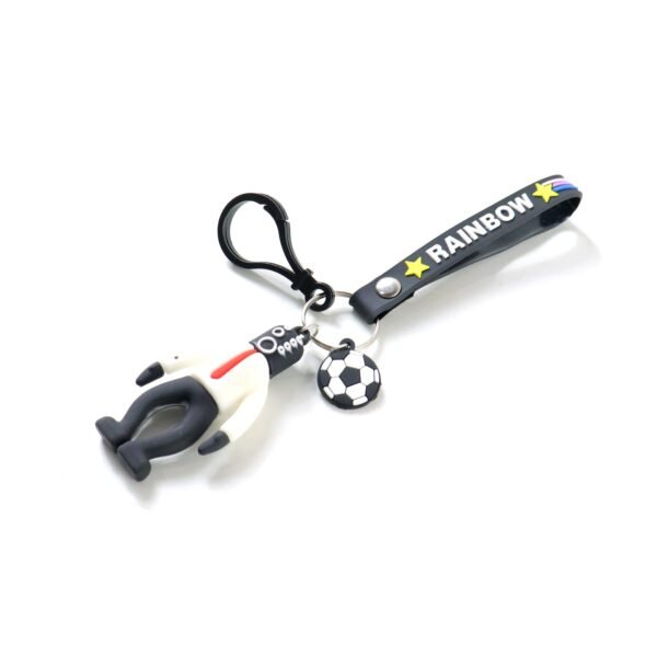 Rainbow Keychain – Colorful Cartoon Football Boy Accessory