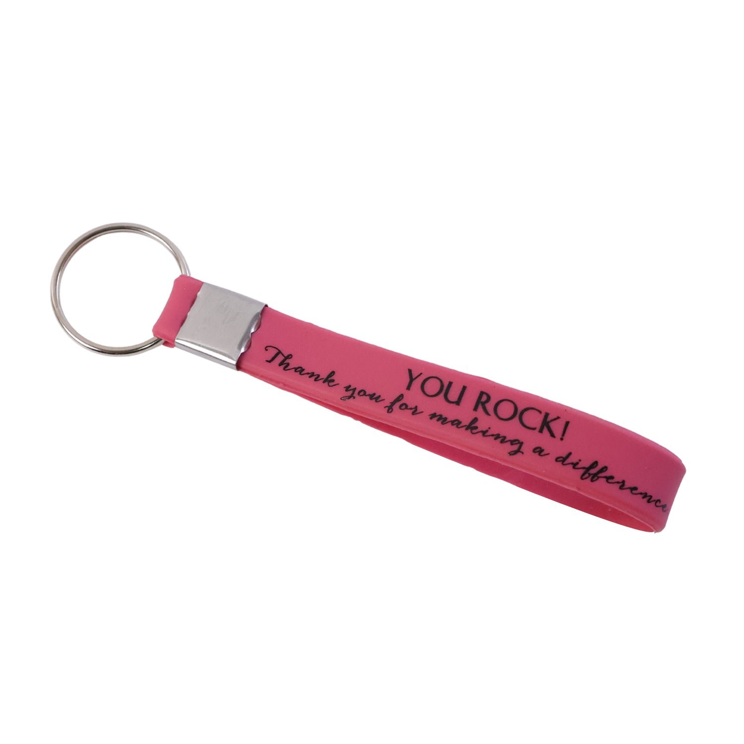 Silicone Wrist Strap Keychain – Motivational & Durable Design