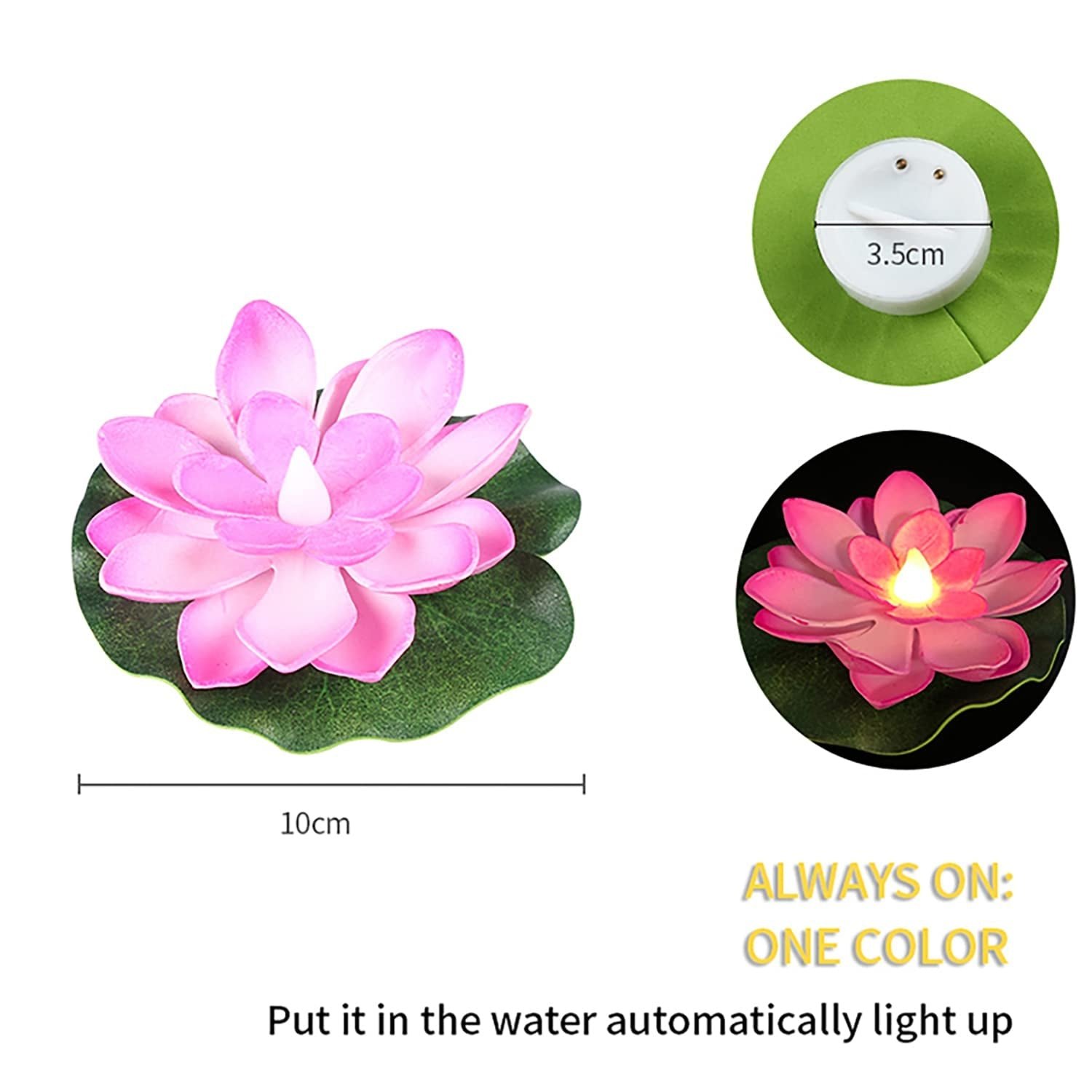Floating Lotus LED Candles – Smokeless & Waterproof (Pack of 6) | Indo Glow