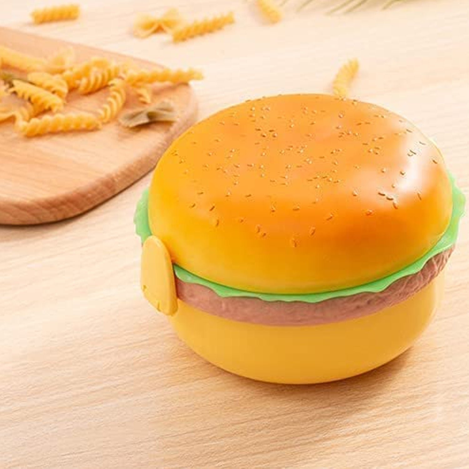 Burger Shape Lunch Box – Double Layer 1000ml for Kids | Lunchie Bunchie
