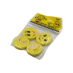 Emoji Eraser Set – Colorful 4pc Fun for Kids' School |