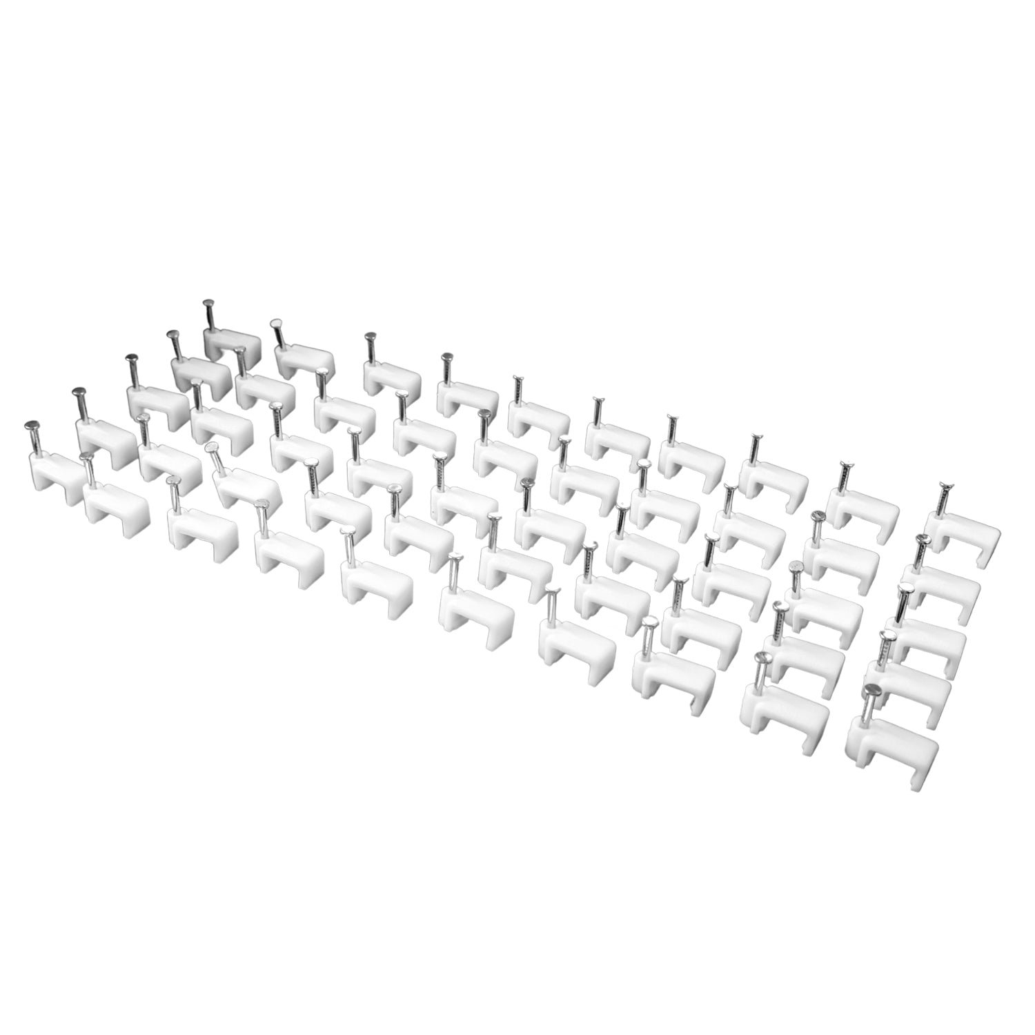 8mm Nail Cable Clips Set – Durable Plastic Wire Holders