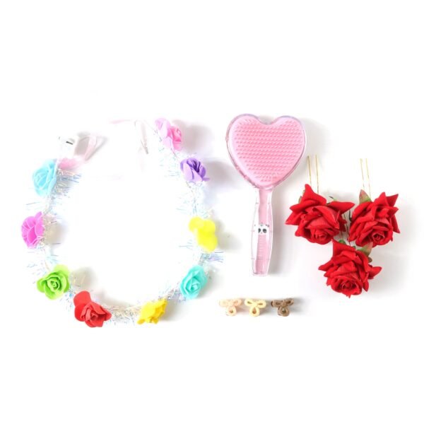 Beauty & Hair Styling Combo Set – Floral Accessories & Detangling Brush