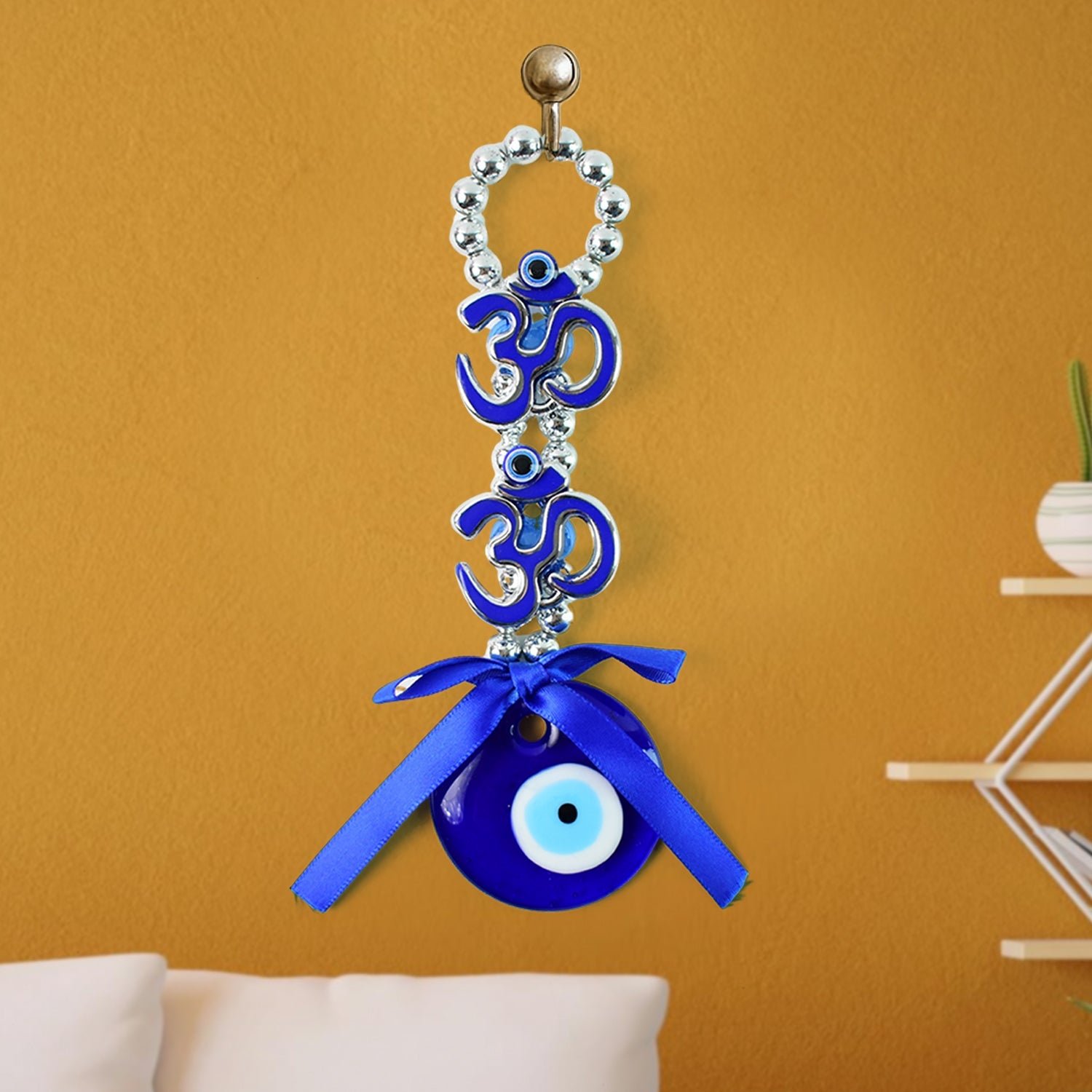 Double OM Evil Eye Hanging – Spiritual Protection Decor