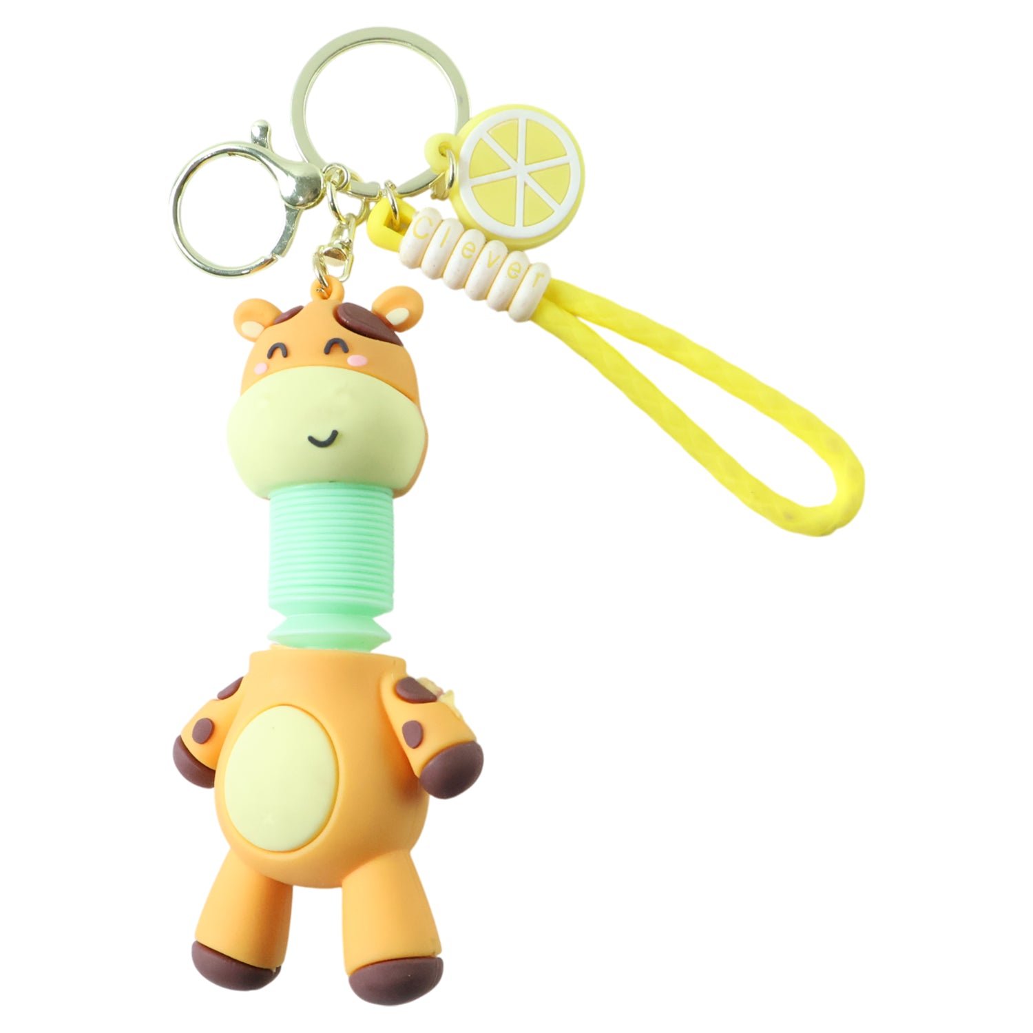 Giraffe Cartoon Keychain – Flexible Neck & Wrist Strap Charm