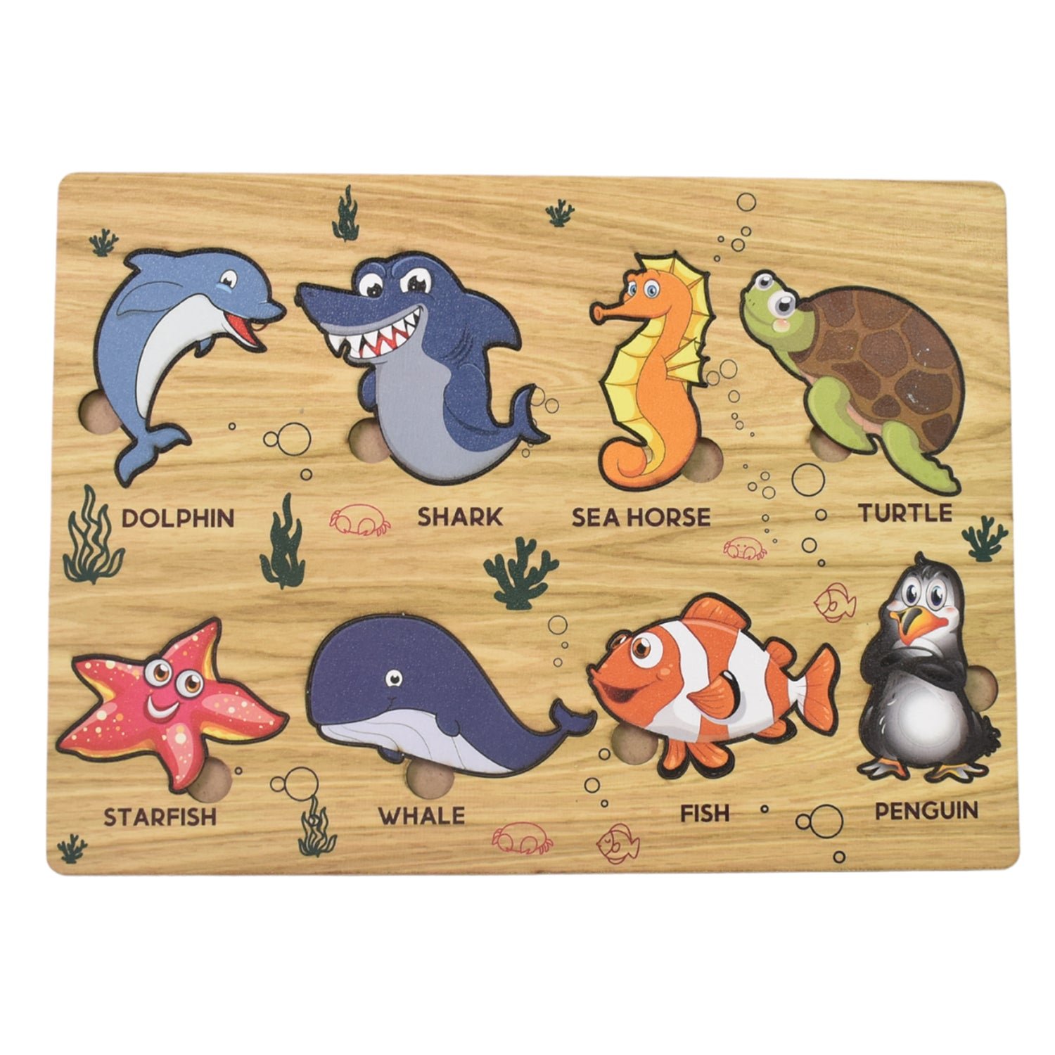 Wooden Sea Animal Puzzle – Educational Toy for Kids | Inventive Play