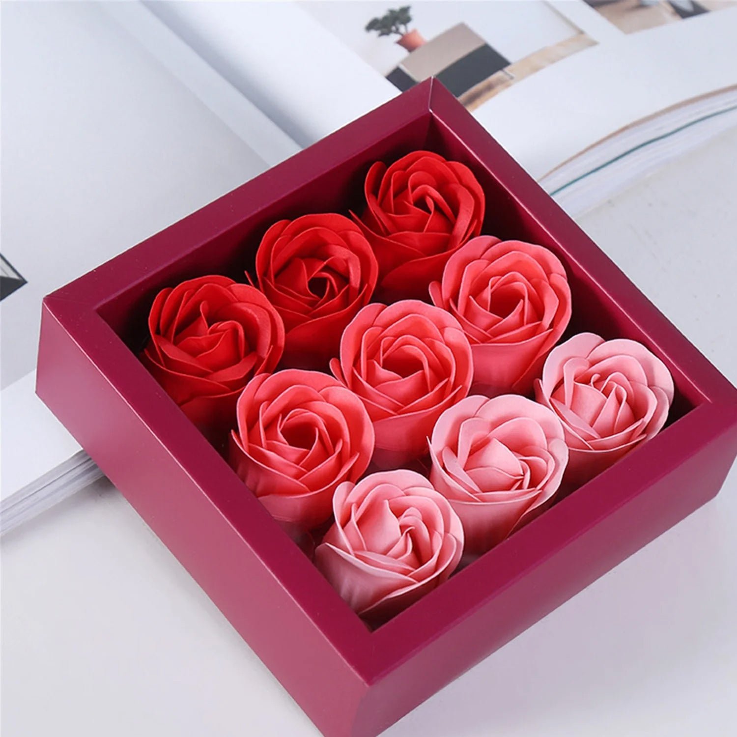 Rose Flower Bath Soap – Floral Scented Gift Set (9 Pcs)
