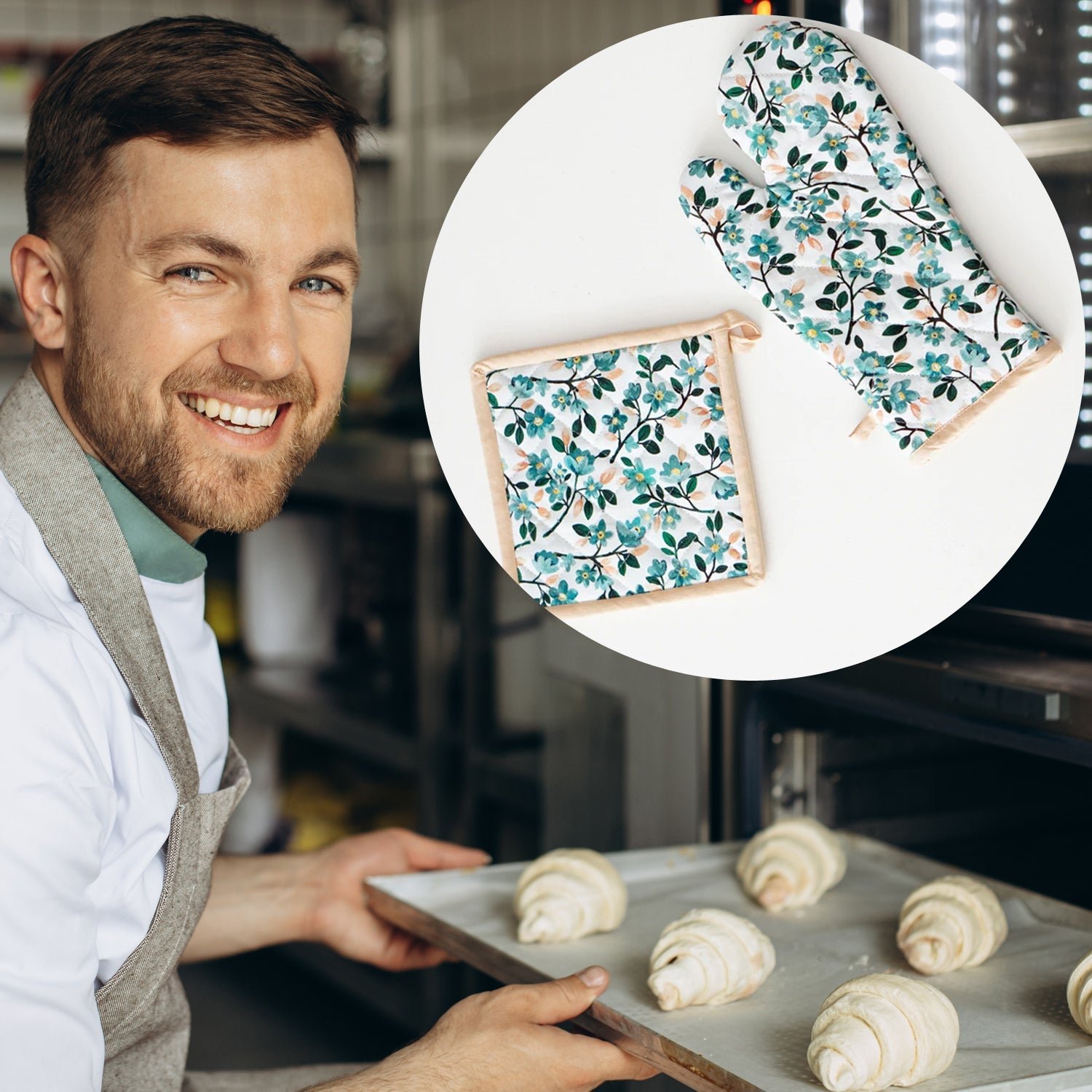 Cotton Oven Mitt – Heat Resistant & Stylish | Bake & Dwell