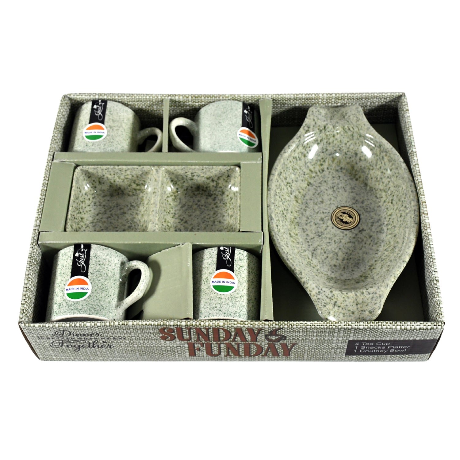 Ceramic Snack & Tea Set – 6-Piece Serving | Serve Stellar