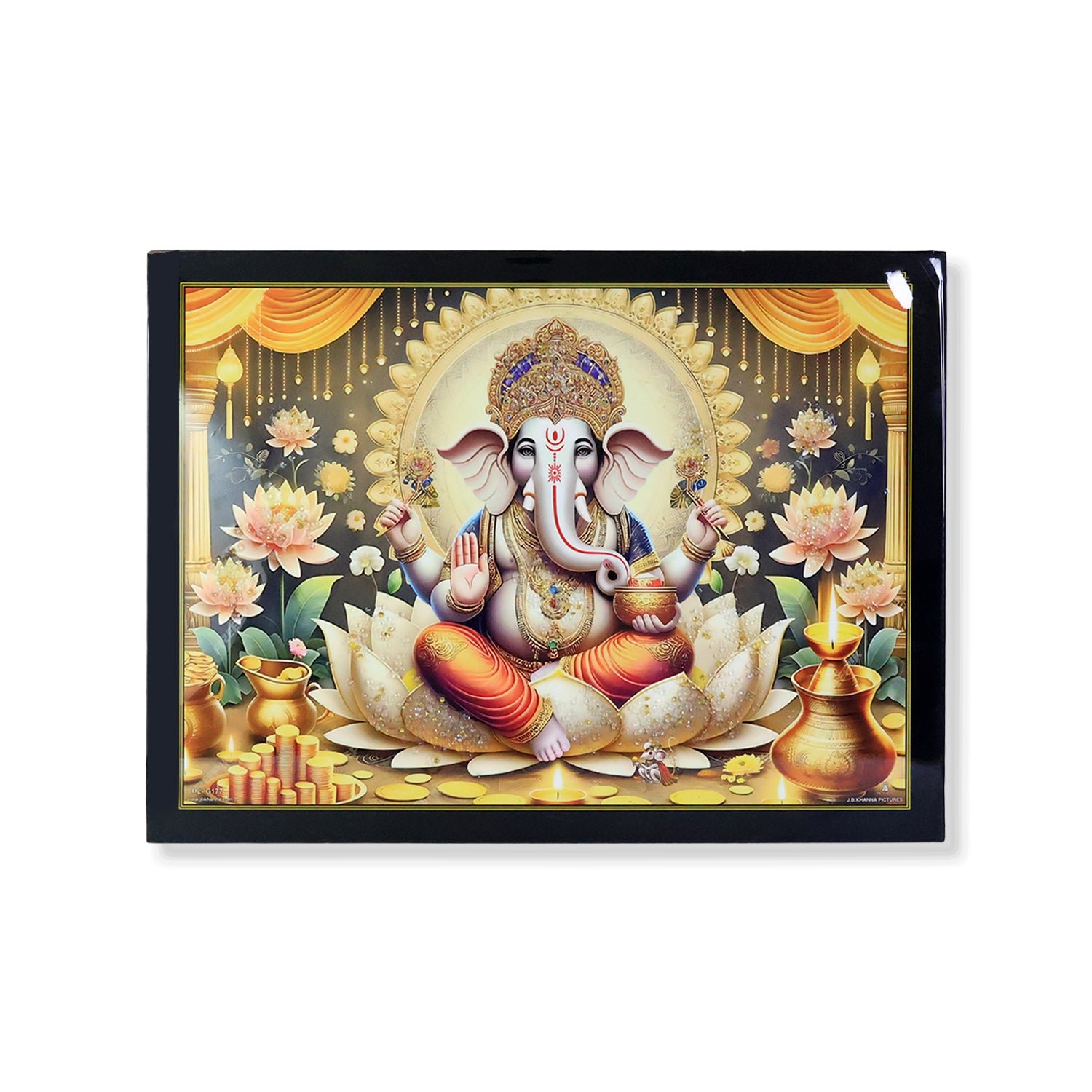 Lord Ganesha Wall Painting – 60x45 cm Wooden Frame Decor