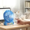 Portable Mini Table Fan – Rechargeable with Detachable Battery