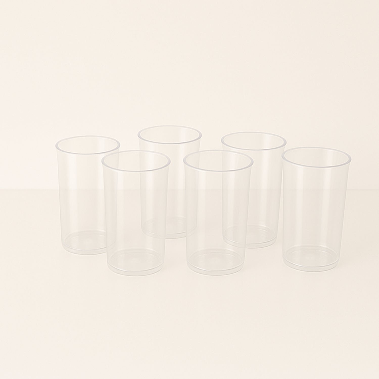 Martini Clear Glass Set – 6 Durable 300ml Plastic Tumblers