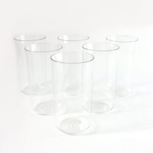 Glossy Plastic Glass Set – Durable 300ml Lightweight Tumblers (6 Pc)