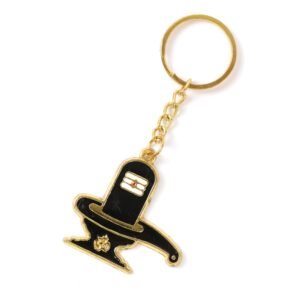 Shivling Keychain – Durable Golden Metal Devotional Charm