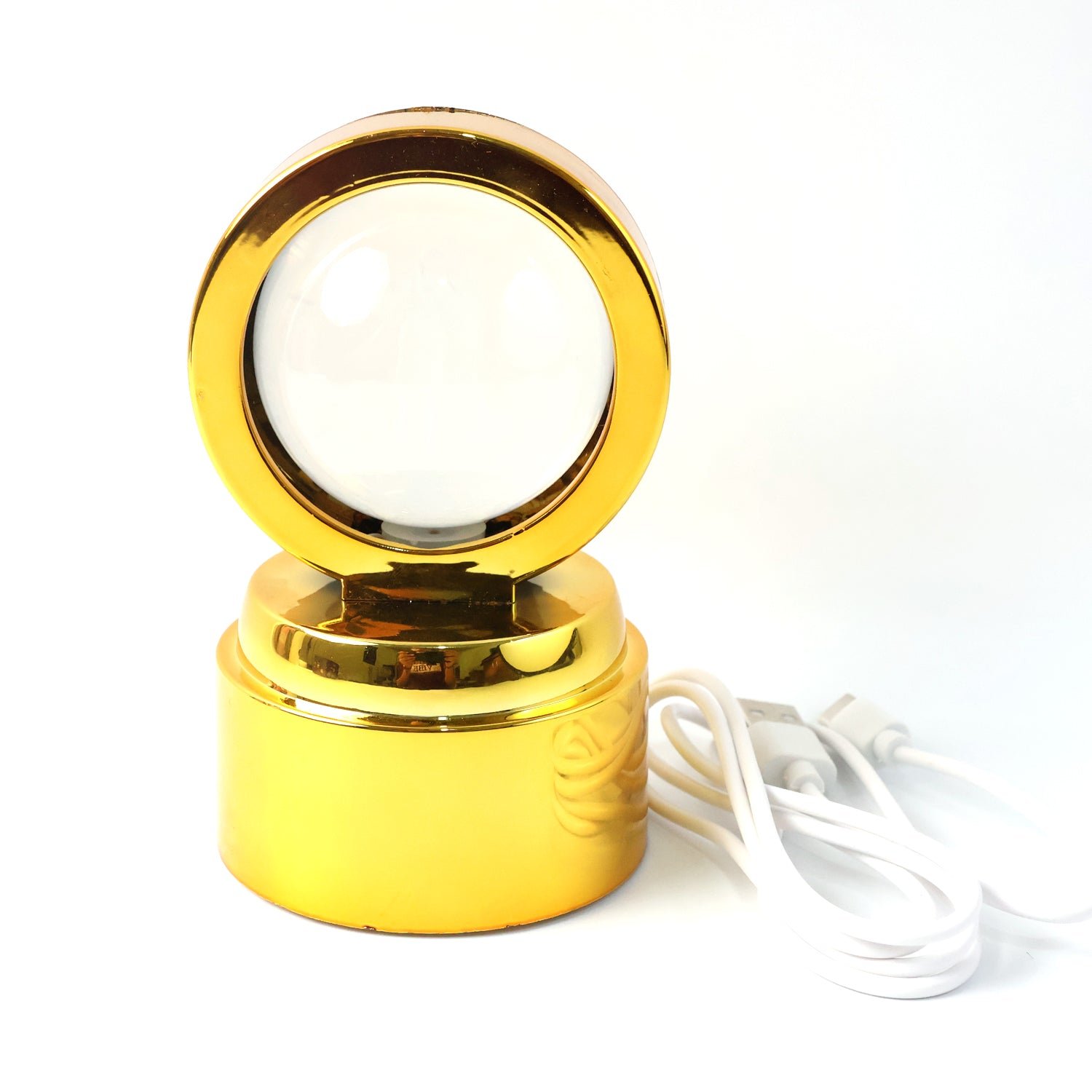 Radhe Krishna Crystal Ball Night Light – 360° Rotating LED Lamp