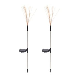 Solar Starburst Garden Lights – Warm White Firework Effect 2 Pc Set