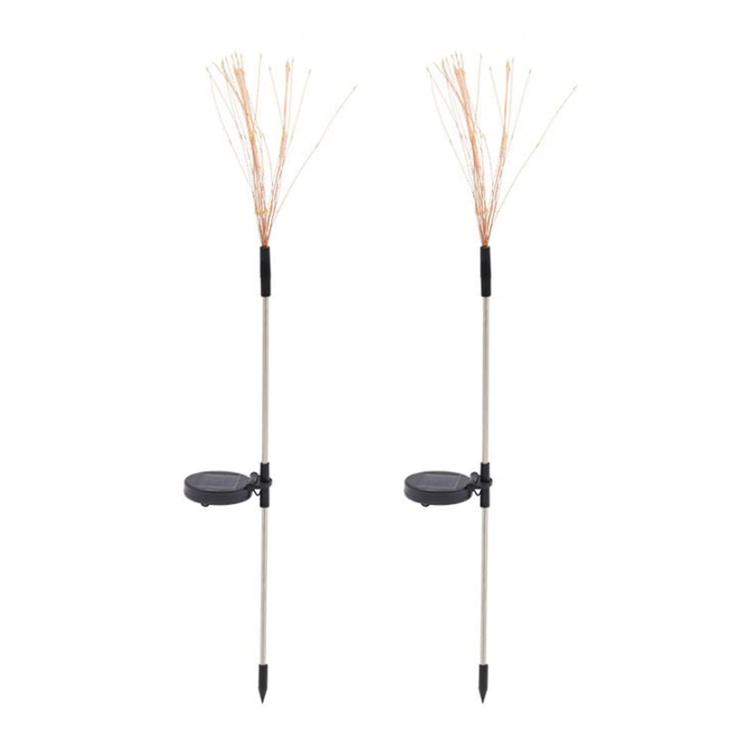 Solar Starburst Garden Lights – Warm White Firework Effect 2 Pc Set
