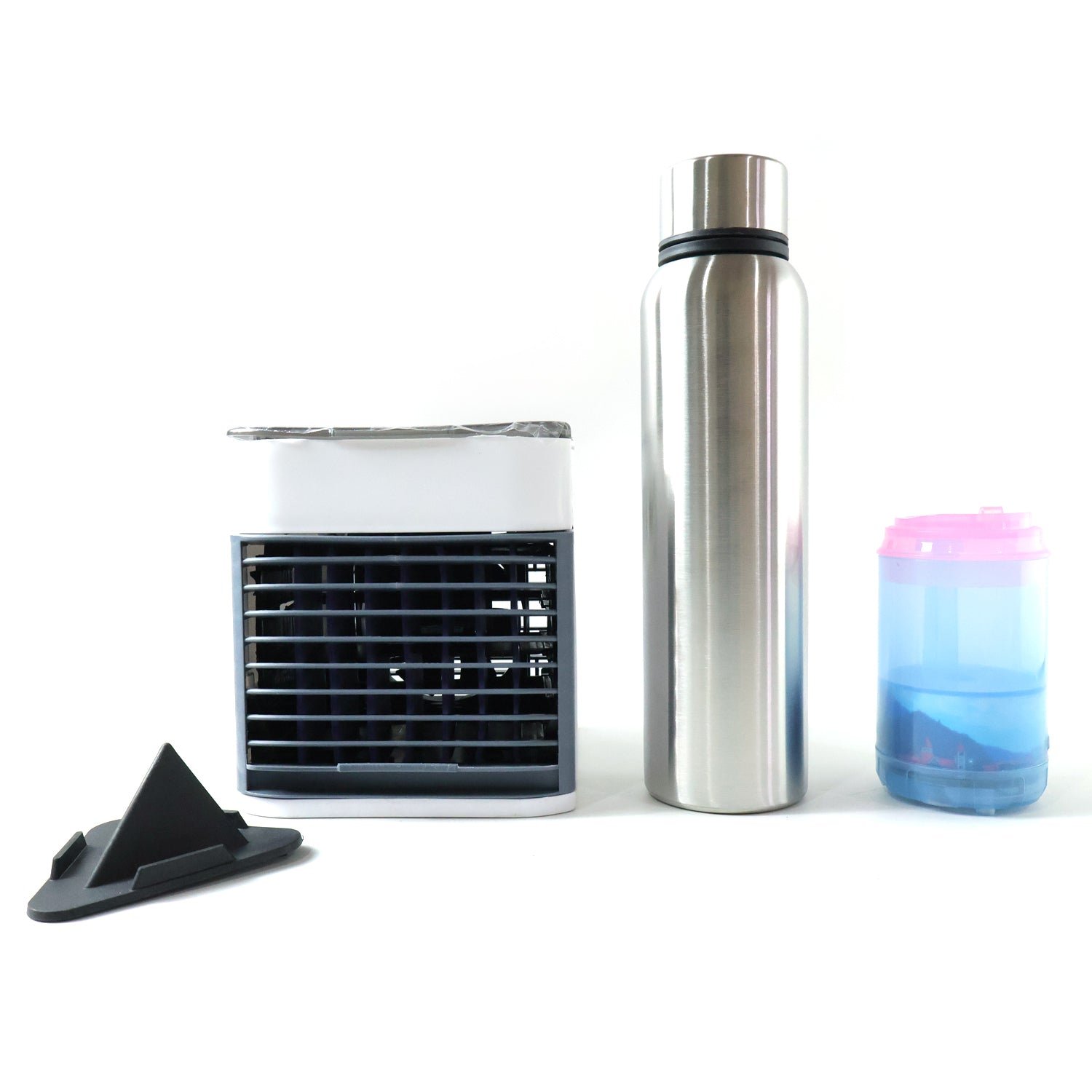 Office Essentials Combo Set – Mini Air Cooler & Water Bottles