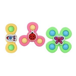 Baby Spinner Toy Set – 3 Pc Sensory Spin Toys with Suction Cups