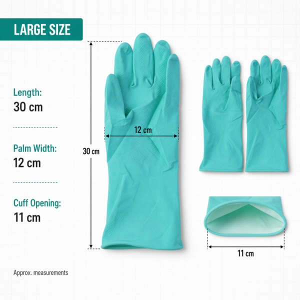 Large Victor Green Rubber Gloves – Reusable & Waterproof for Kitchen