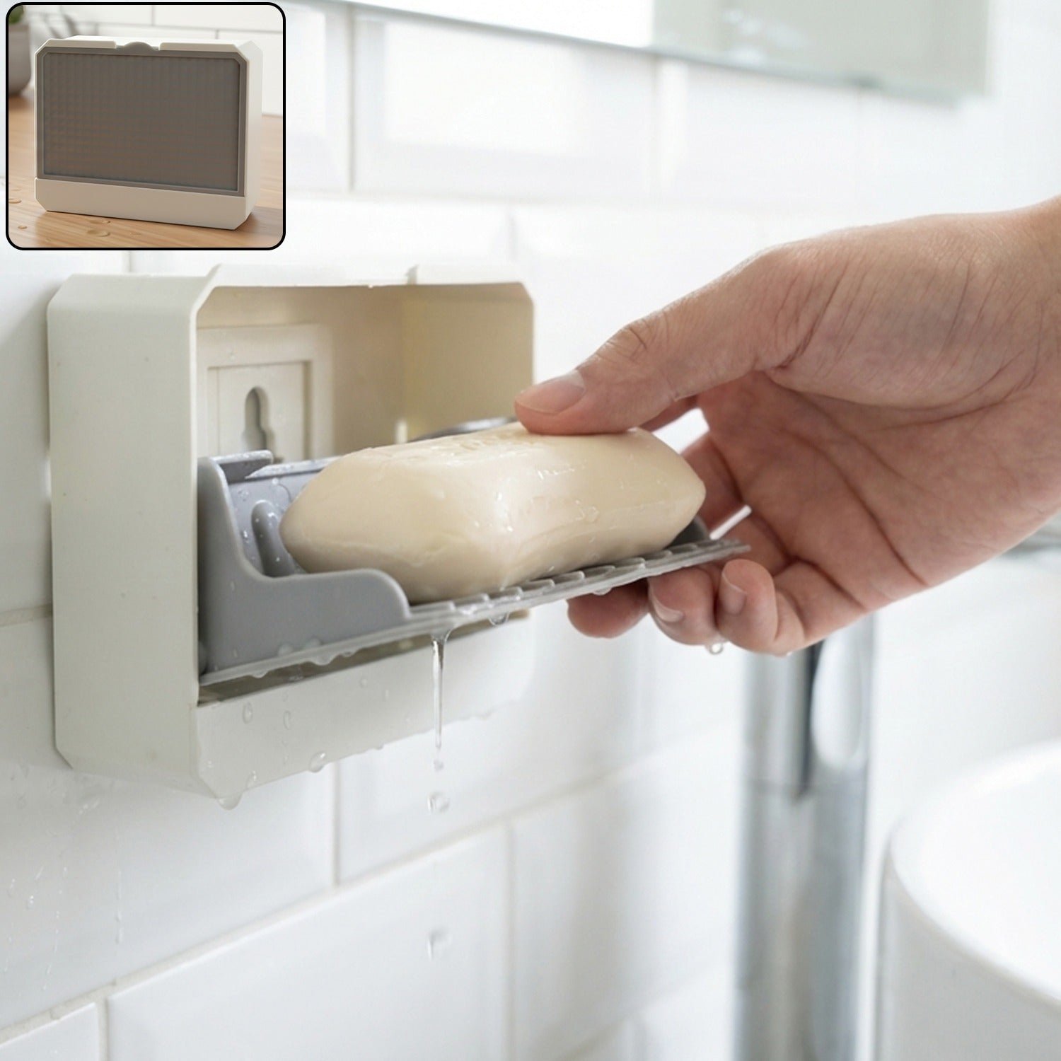 Wall Mounted Soap Holder – Self-Draining Tray for Hygiene & Space Saving