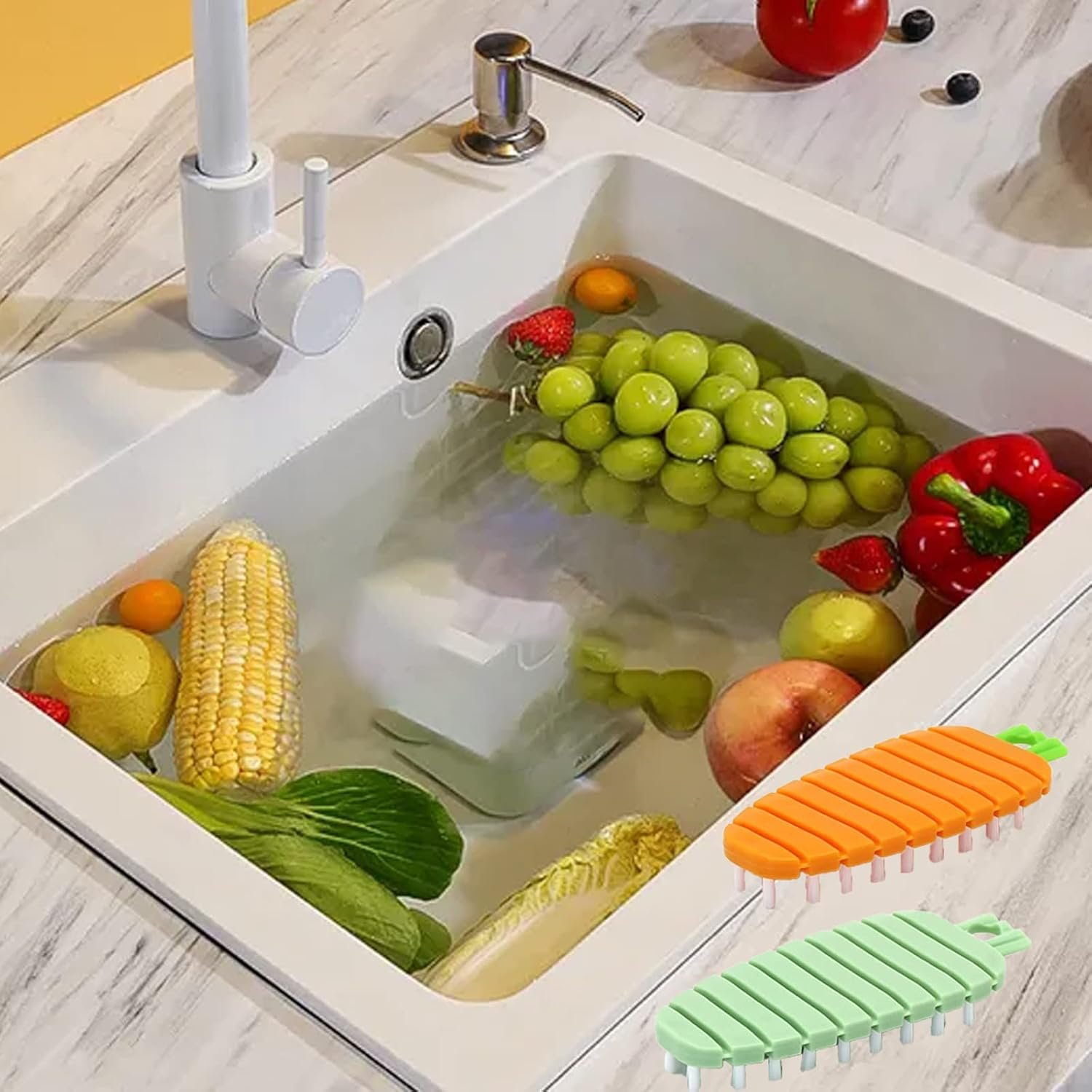Fruit & Vegetable Cleaning Brush – Durable Flexible Design | SparkleTidy