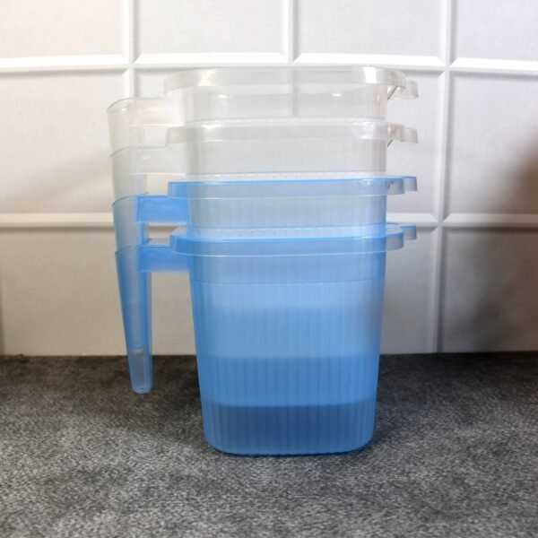 Plastic Bathroom Mugs – Transparent 1000 ML (Set of 4) | Bathora