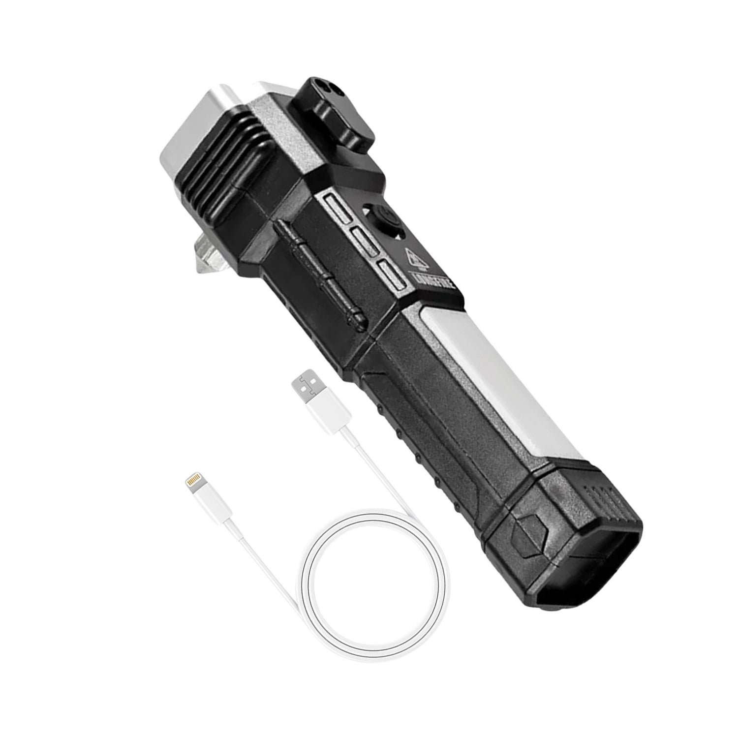 Rechargeable LED Torch – Emergency Hammer & Glass Cutter | Indo Glow