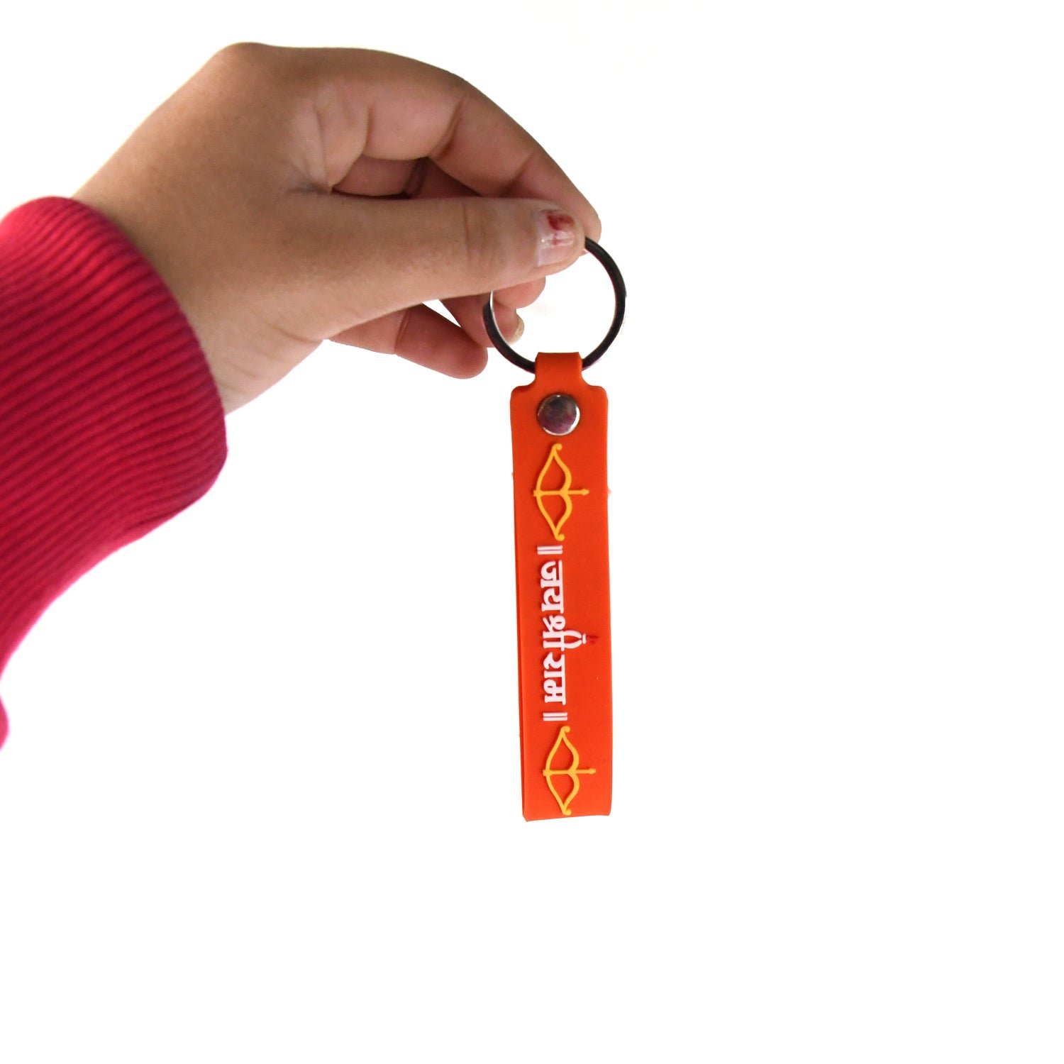 Jai Shree Ram Keychain – Durable Silicone with Metal Hook | Styleva