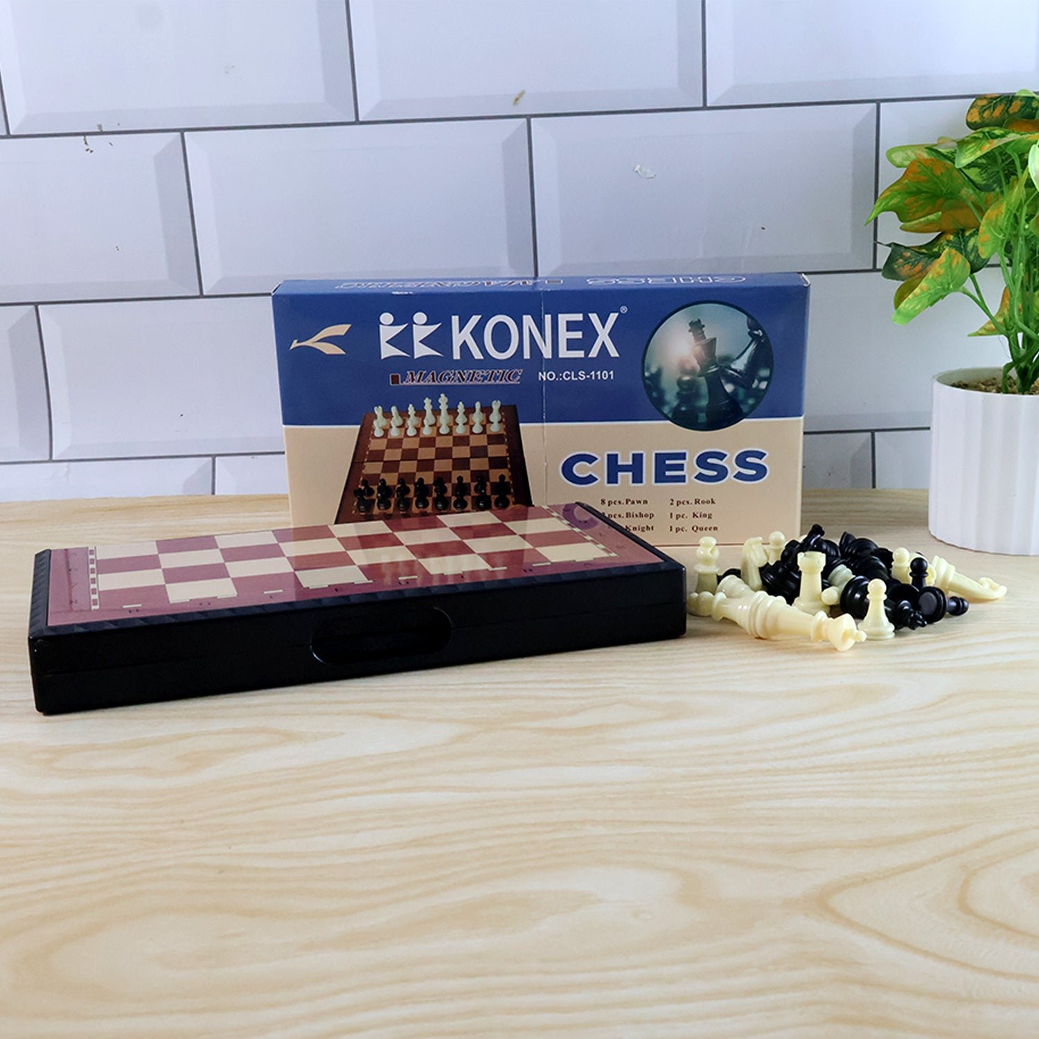 Foldable Magnetic Chess Board - Travel Friendly 24x24 cm