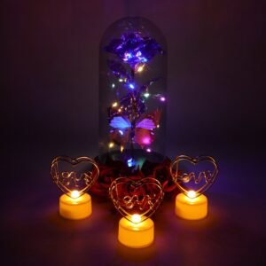 Glass Dome Rose Romantic Gift Set – Elegant LED Décor