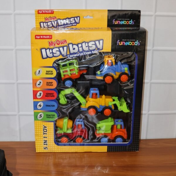 Construction Vehicle Toy Set – 4-Piece Durable Mini Trucks for Kids