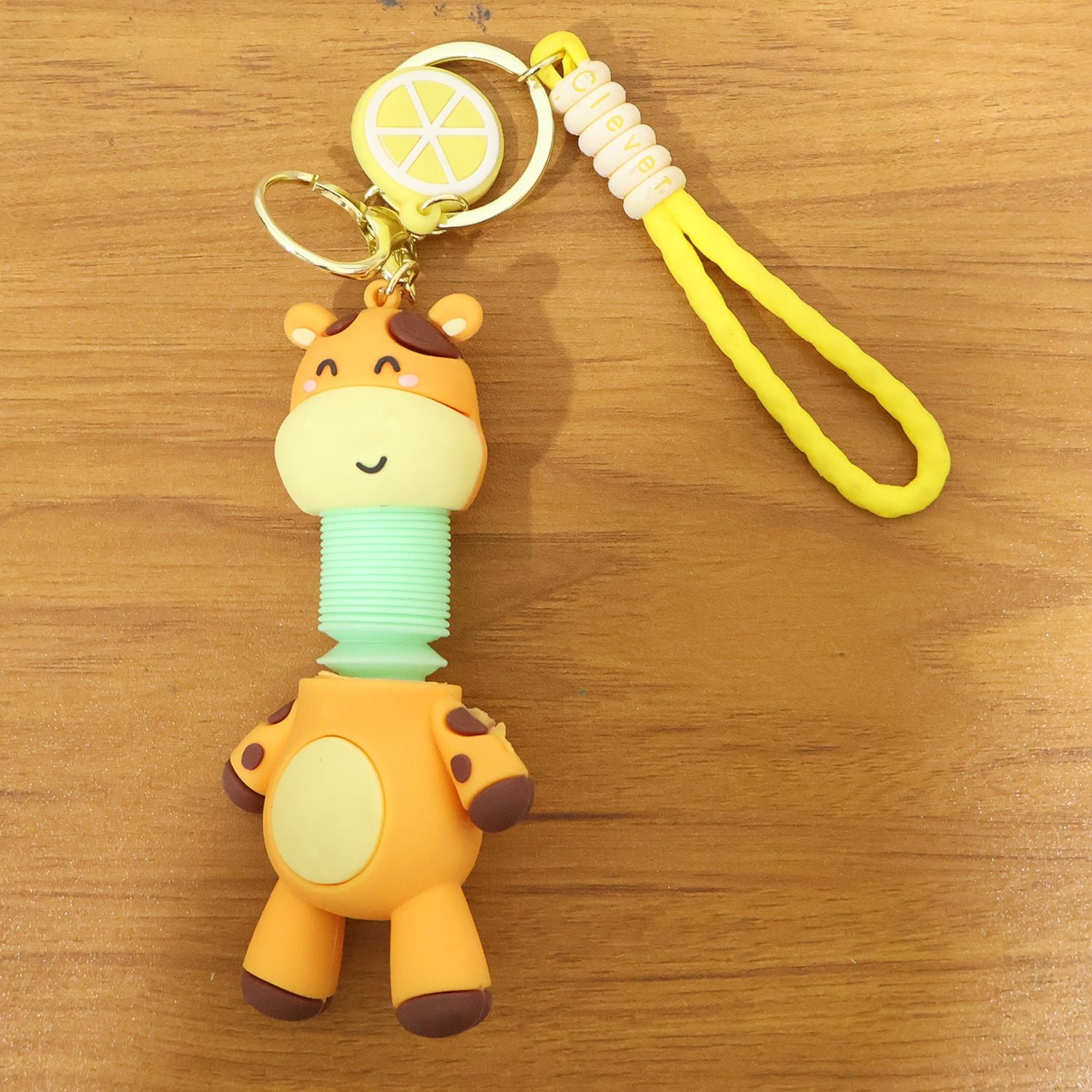 Giraffe Cartoon Keychain – Flexible Neck & Wrist Strap Charm