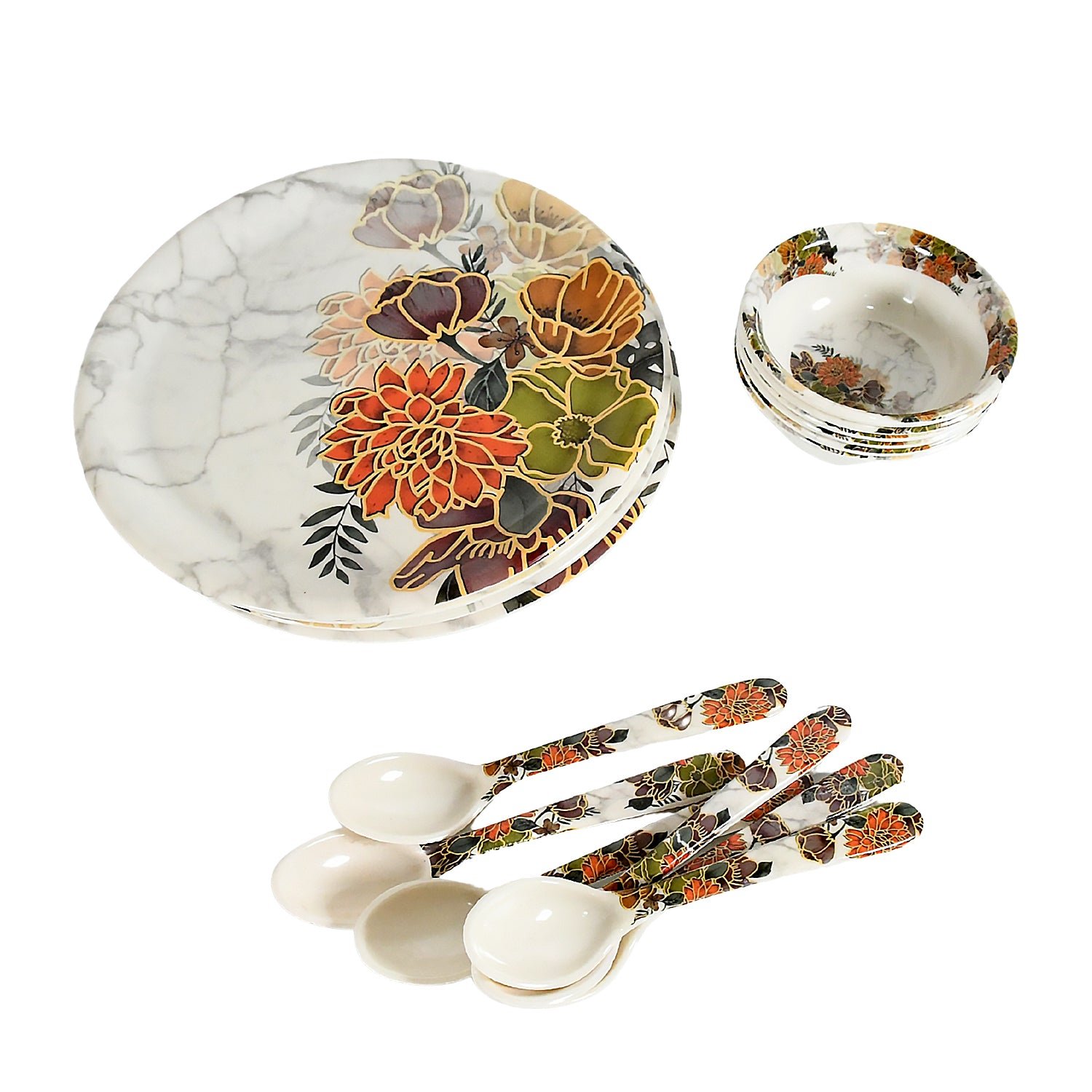 Plastic Dinner Set – 18-Piece Microwave & Dishwasher Safe | Jiaqi
