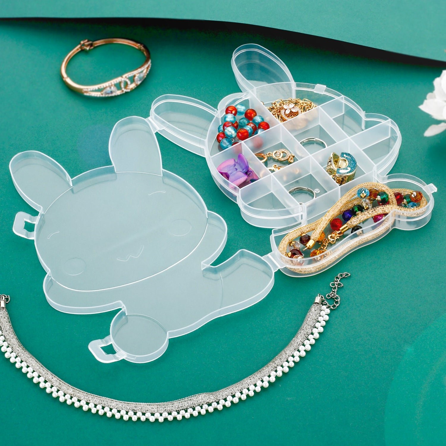 Bear Jewelry Organizer – Clear ABS Plastic Storage Box | Organivo