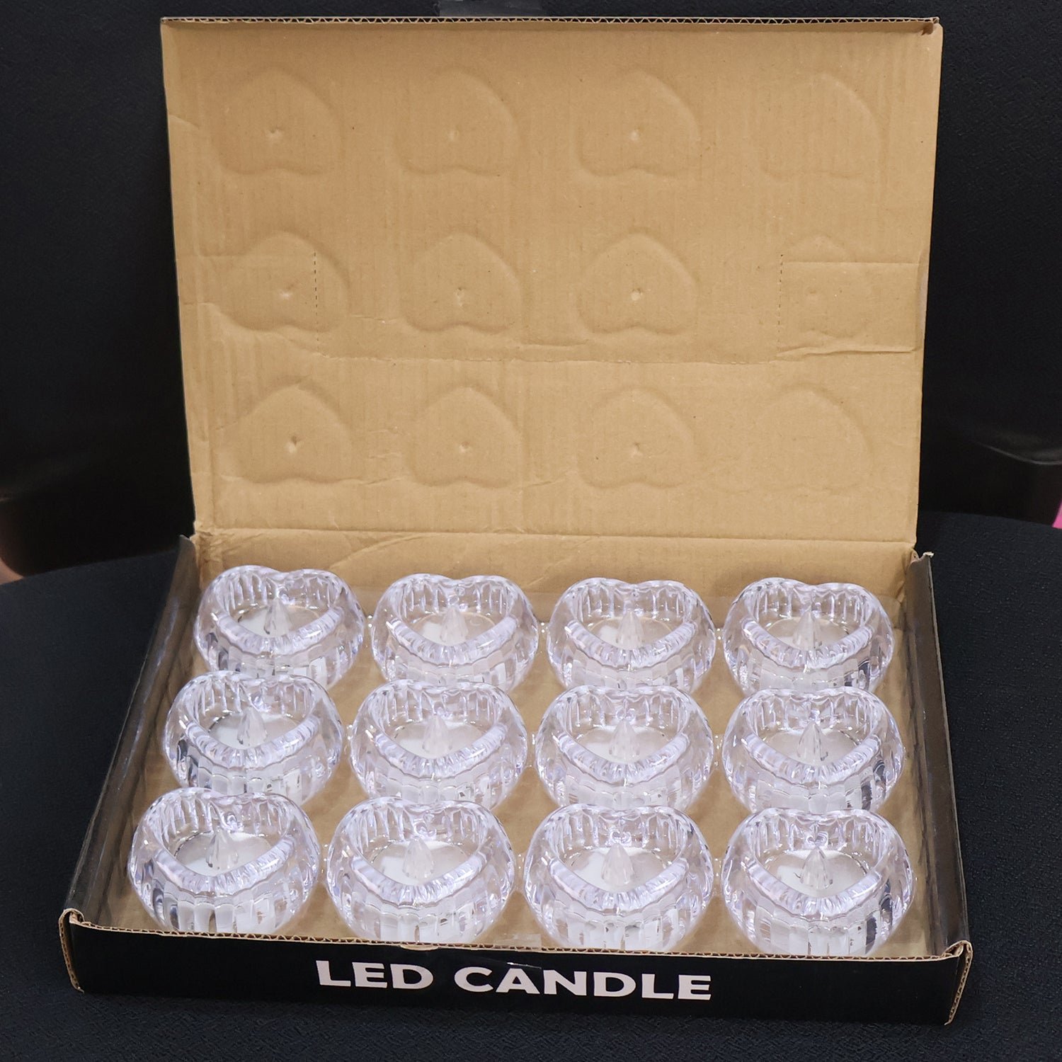 Heart-Shaped LED Flameless Candles – Set of 12 Elegant Lights